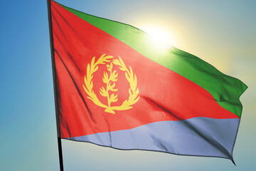 Eritrea flag waving on the wind