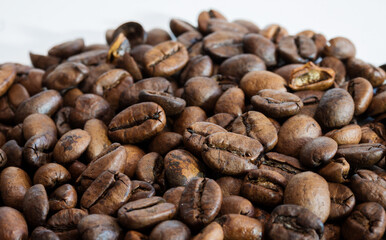 Coffee beans close up
