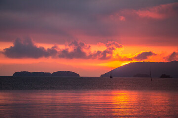 sunrise over the sea, paraty, brazil