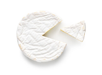 Fototapeta na wymiar Cheese isolated on white background top view