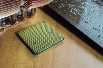The central processor of the computer, and the air cooling system for it
