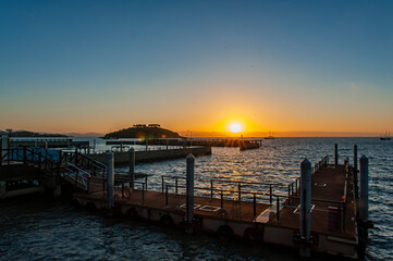 Fototapeta premium sunset over the pier