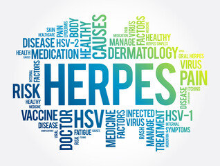 Obraz premium Herpes word cloud collage, health concept background