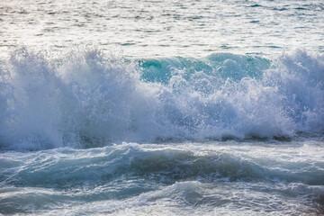 wave breaking on the beach
