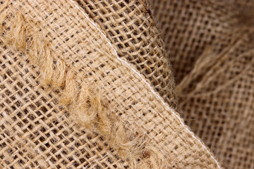 Fototapeta na wymiar close-up of a burlap sack background