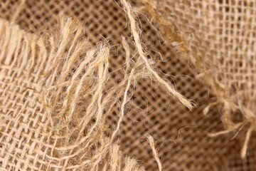 close-up of a burlap sack background