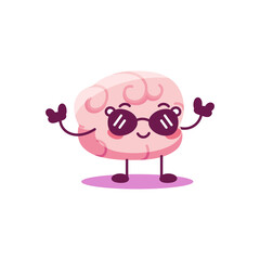 Cartoon of a brain fashion - Vector illustration