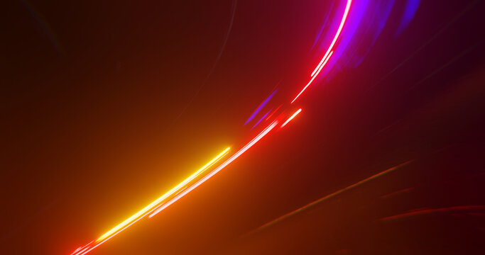 Abstract Background With Lines. Neon Light Streaks Lines Motion Background. 3D Rendering