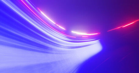 Abstract colorful speed background with lines in bend turn. motion speed lighting background. 