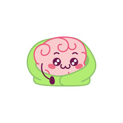 Brain cartoon wrapped in a blanket - Vector