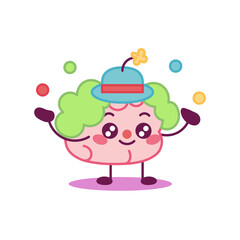 Catoon of a clown brain - Vector illustration