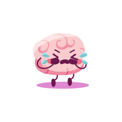Isolated crying brain cartoon - Vector illustration design