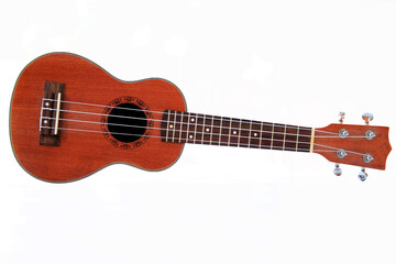 Obraz premium acoustic ukulele isolated on white background