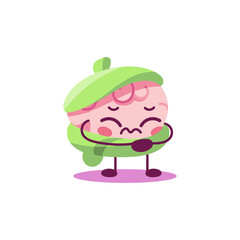 Cartoon of a diseased brain - Vector illustration