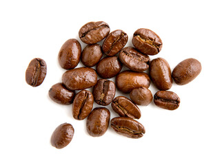 Roasted coffee beans isolated