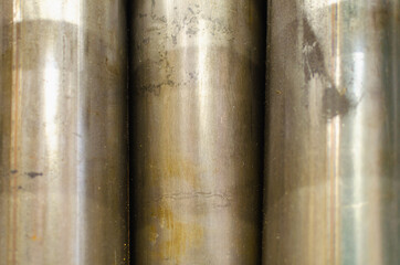 Metal pipes for the pipeline.