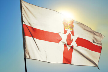 Northern Ireland flag waving on the wind