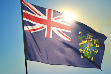 Pitcairn Islands flag waving on the wind