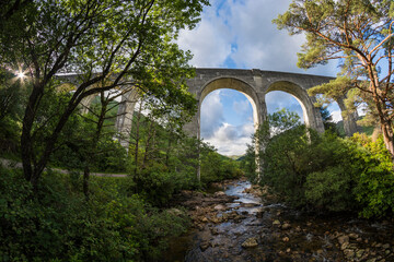 Fototapeta na wymiar Glenfinnan railway bridge in the western highlands.