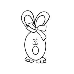 easter bunny in the form of an egg with a bow