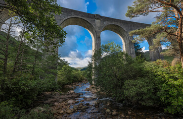 Fototapeta na wymiar Glenfinnan railway bridge in the western highlands.
