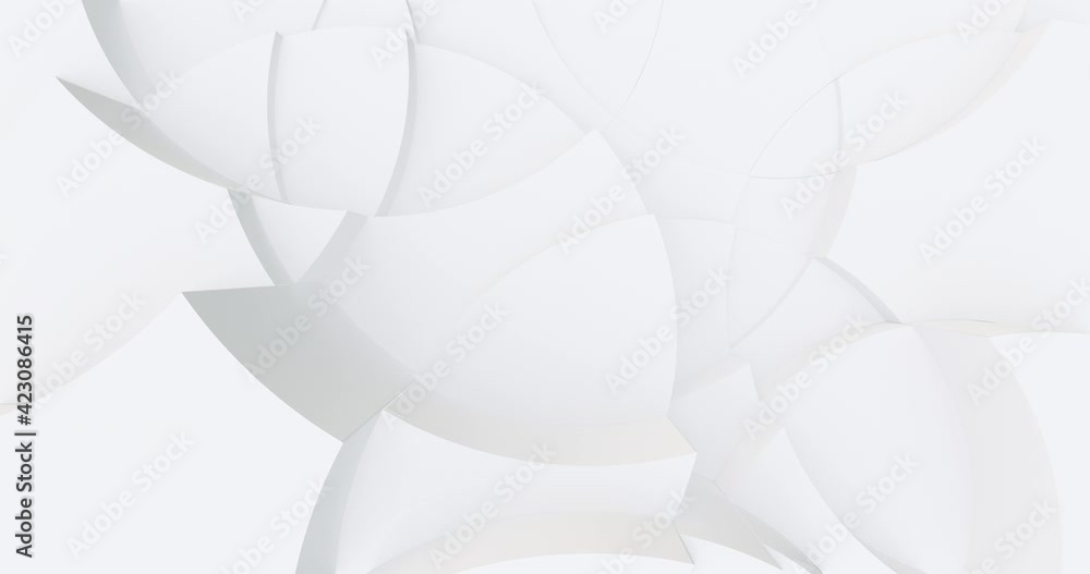 Poster 4k abstract art light white background with curved shapes with soft shadow. clean simple minimalisti