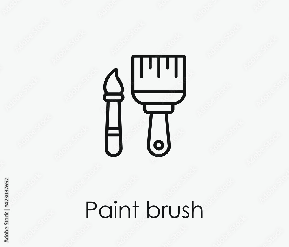 Poster paint brush vector icon. editable stroke. linear style sign for use on web design and mobile apps, l