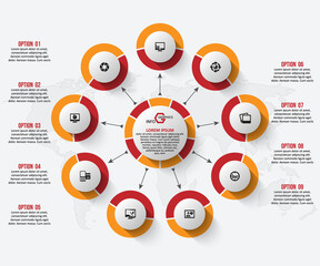 Abstract 3D Paper Infographics. Business template .Vector illustration