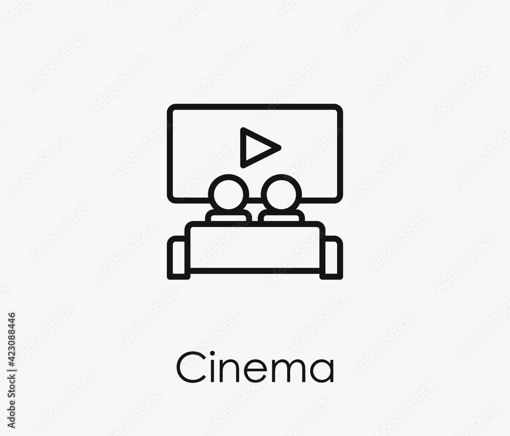 Poster cinema vector icon. editable stroke. linear style sign for use on web design and mobile apps, logo. 