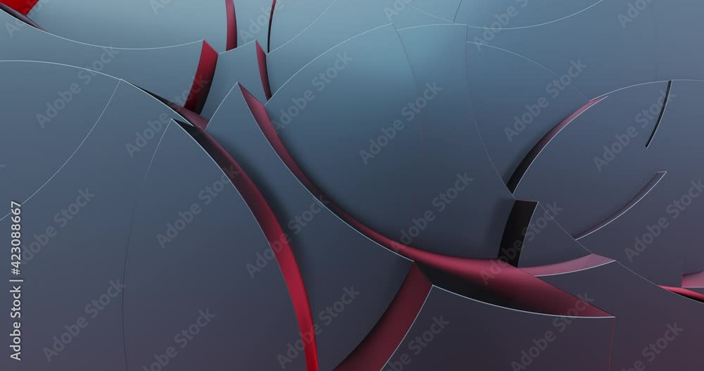 Poster abstract background with metallic blue and red circular shapes and smooth motion. perfect for screen
