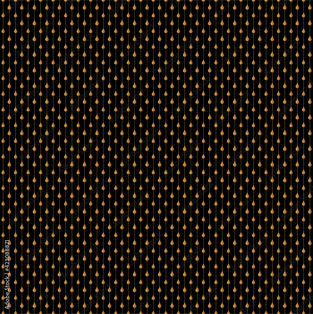Poster abstract of vertical lines with water drop of pattern. design retro gold on black backgroud. design 