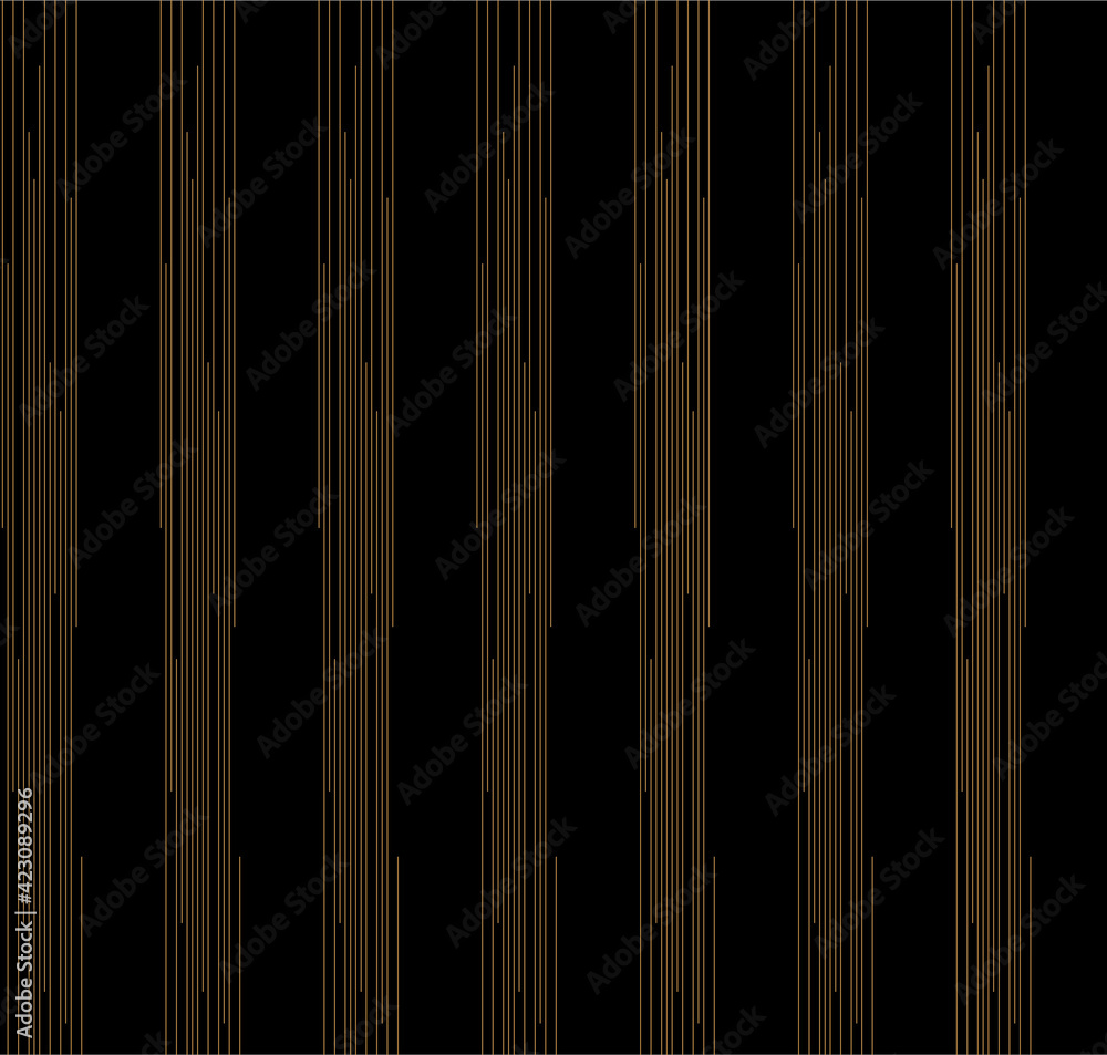 Poster abstract of space vertical stripe of pattern. design lines gold on black backgroud. design print for
