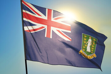 Virgin Islands UK flag waving on the wind