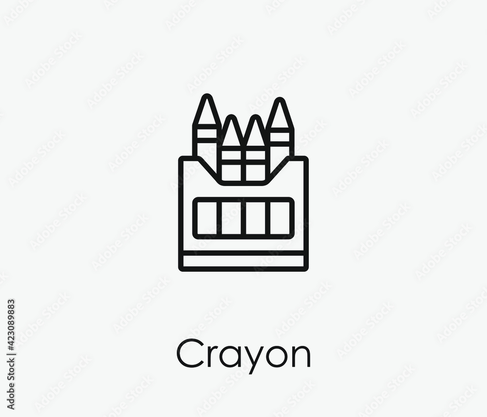 Poster crayon vector icon. editable stroke. linear style sign for use on web design and mobile apps, logo. 