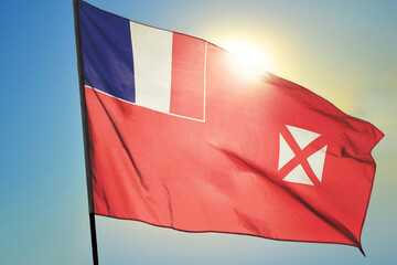 Wallis and Futuna flag waving on the wind