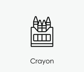 Obraz premium Crayon vector icon. Editable stroke. Linear style sign for use on web design and mobile apps, logo. Symbol illustration. Pixel vector graphics - Vector