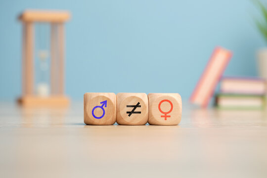 Gender Inequality Concept With Feminine And Masculine Icons