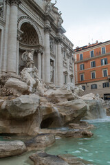 Fototapeta na wymiar Beautiful views of Trevi fountain in Rome