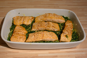 Lachs auf Spinat 