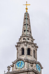 English and Chinese Anglican Church of Saint-Martin-in-the-Fields, Trafalgar Square in the City of Westminster, London, UK. Church was constructed to a Neoclassical design in 1724.