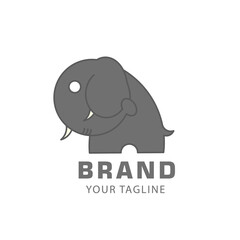 Elephant logo or brand simple flat design