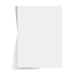A4 paper with shadow on white background. blank paper mockup. A4 mockup symbol.