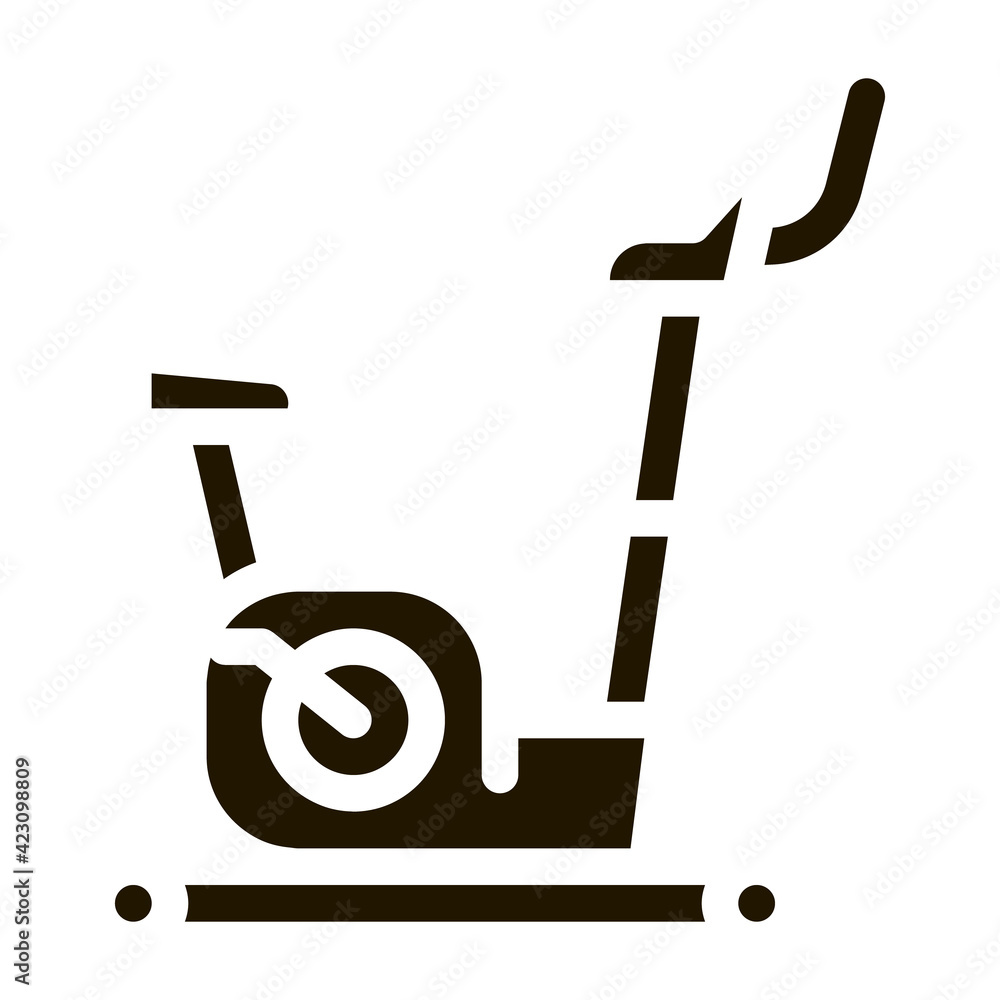 Poster exercise bike icon vector glyph illustration