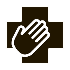 medical helping hand icon Vector Glyph Illustration