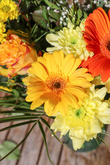 Flowers, bouquet of flowers, postcard, place for your text.