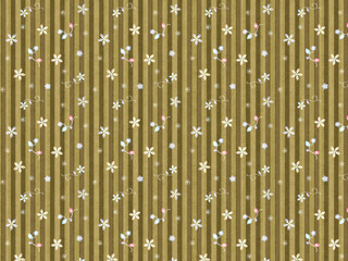 ストライプと花柄パターン背景素材