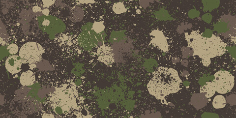 Splashed camouflage background. Seamless pattern.Vector. 飛び散った迷彩パターン © tabosan