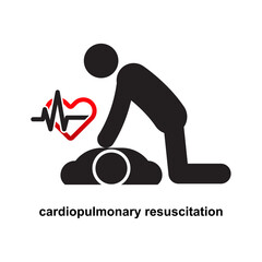 cardiopulmonary resuscitation,cpr icon isolated on white background vector illustration. - obrazy, fototapety, plakaty