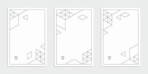 Abstract geometric technological company brochure. Corporate identity flyer. Vector set business presentation.