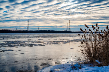 End of the winter, LaSalle, Quebec, Canada, Saint Lawrence river 